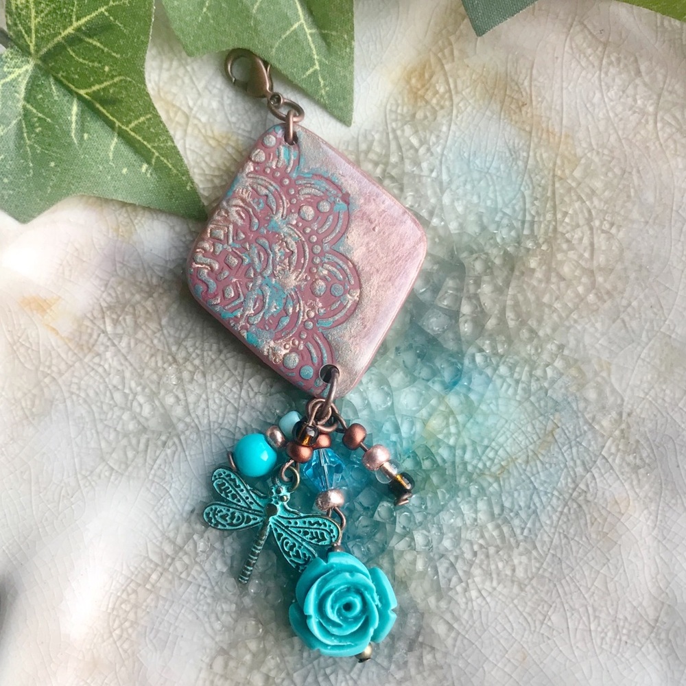 Polymer Clay Beaded Dangles Pendant